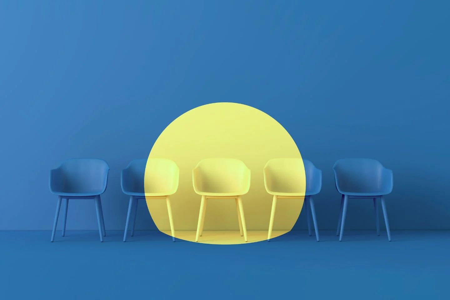 5 chairs lined up